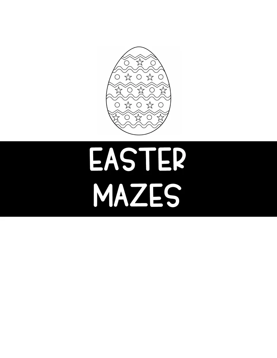 Easter mazes section divider introducing the activity book's maze puzzles under the heading 'Easter Mazes'