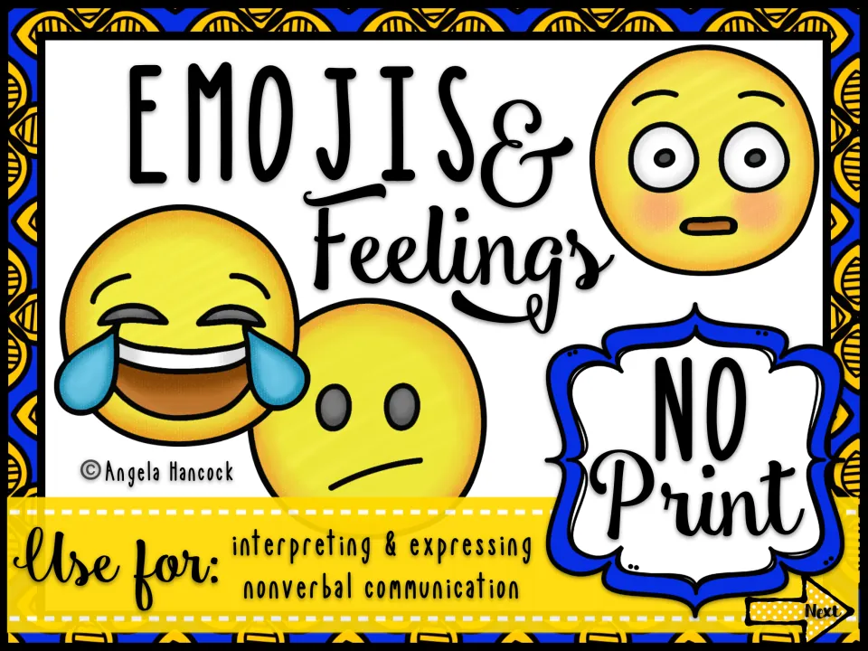 Emojis & Feelings cover: a no-print set for interpreting and expressing nonverbal communication