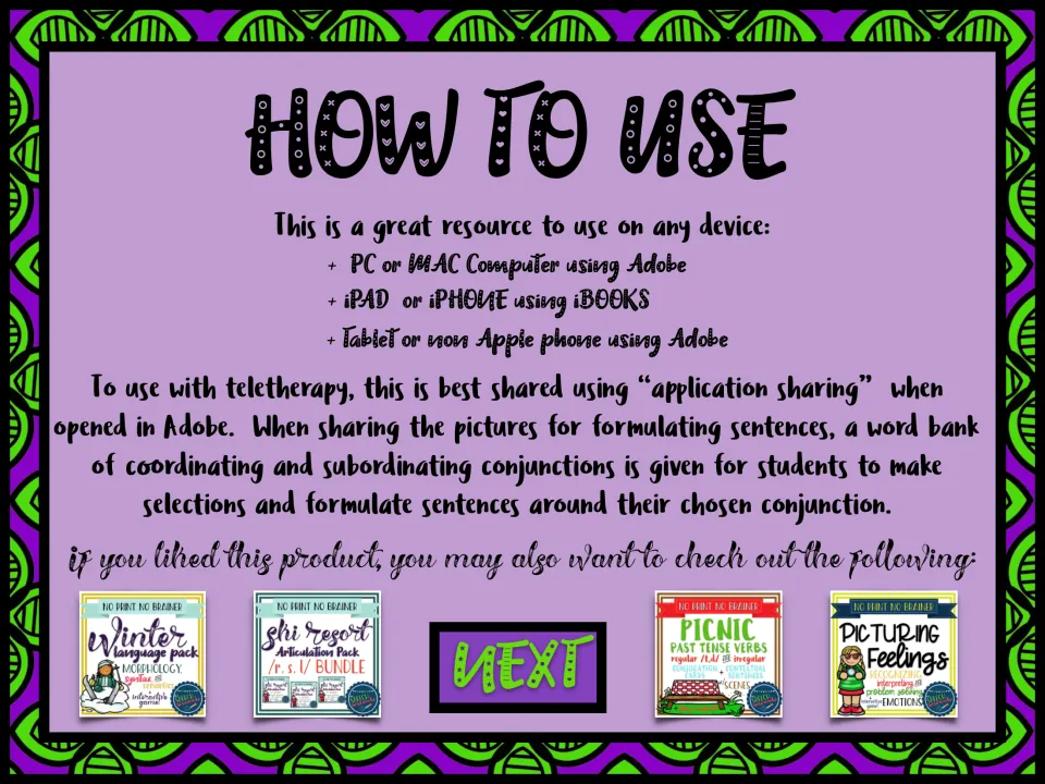 How to Use: device options for PC, Mac, iPad, iPhone and tablets, teletherapy screen-sharing tips and related products