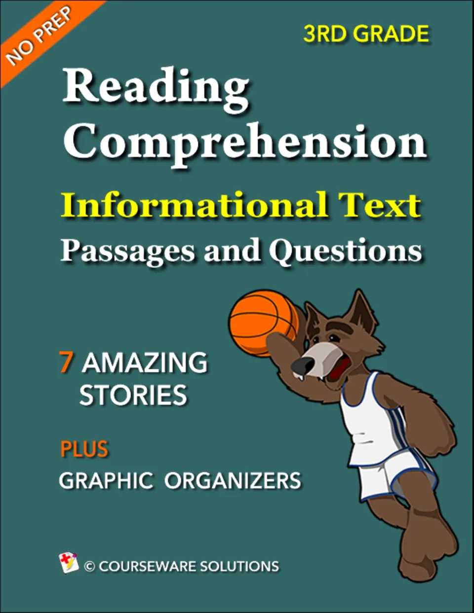 Cover of Reading Comprehension Informational Text Passages and Questions, 3rd grade: 7 stories plus graphic organizers