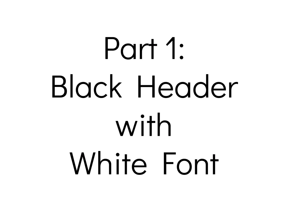 Section divider for Part 1: the set of topic labels designed with a black header and white lettering
