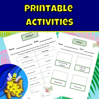 Nonfiction Headings & Subheadings Worksheets – sample page 2