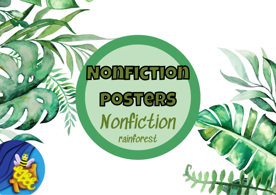 Cover of the rainforest-themed nonfiction poster resource, labeled 'Nonfiction Posters' and 'rainforest'