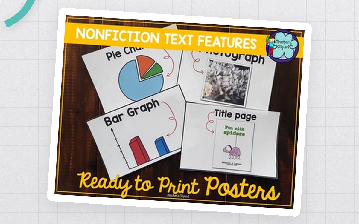 Nonfiction Text Features Posters | Ready-to-Print Anchor Charts teaching resource preview