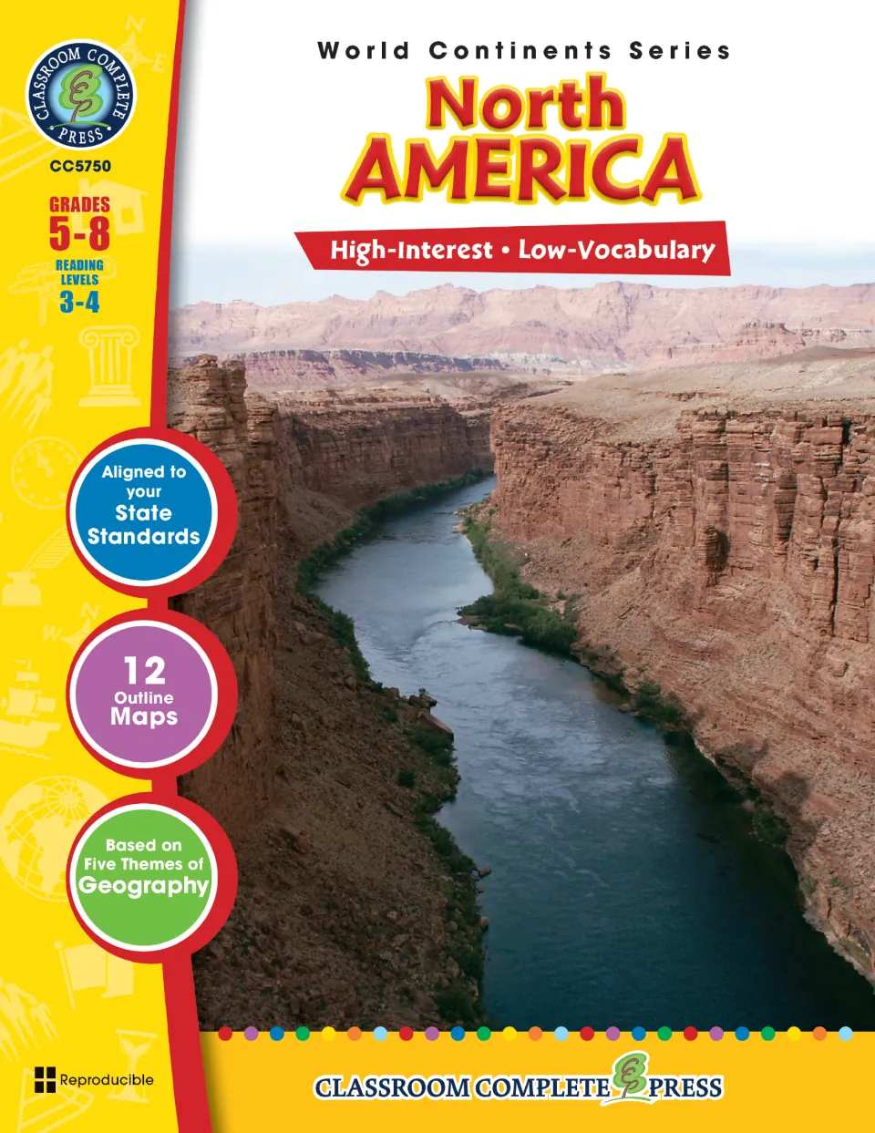 North America cover, World Continents Series: high-interest, low-vocabulary geography unit with 12 outline maps