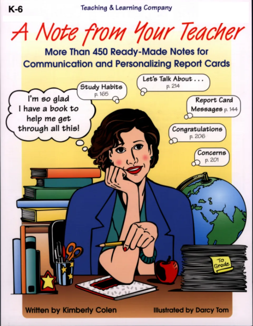 A Note from Your Teacher, K-6 cover: 450+ ready-made notes; bubbles name study habits, concerns and report card messages