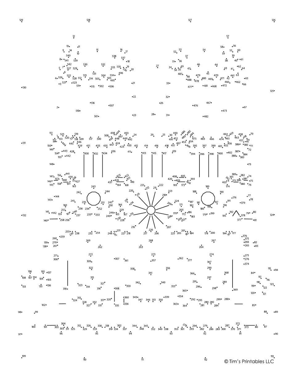 Notre Dame Cathedral dot-to-dot: students connect more than 500 numbered dots in order, practising counting sequence