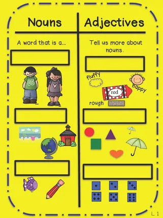 Nouns and Adjectives Anchor Chart – 2-Chart Set – sample page 2