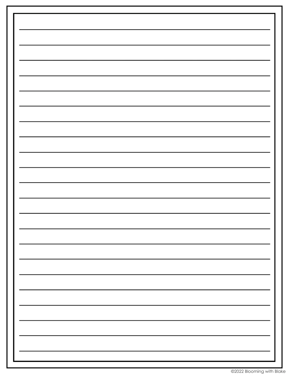 Blank lined writing page where students continue their story about what happened after the zoo mystery was solved