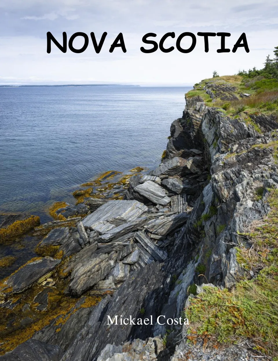 Nova Scotia packet cover featuring a rocky coastline and ocean, with author Mickael Costa credited below