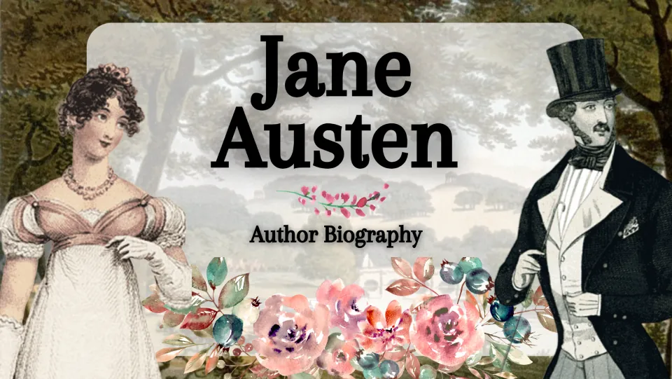 Cover slide introducing Jane Austen with the subtitle 'Author Biography' for the digital presentation