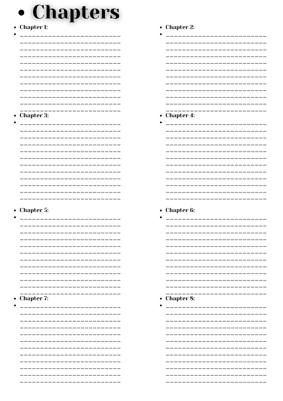 Chapter notes: students write about what happens in chapters 1 through 8 of the Magic Tree House book as they read