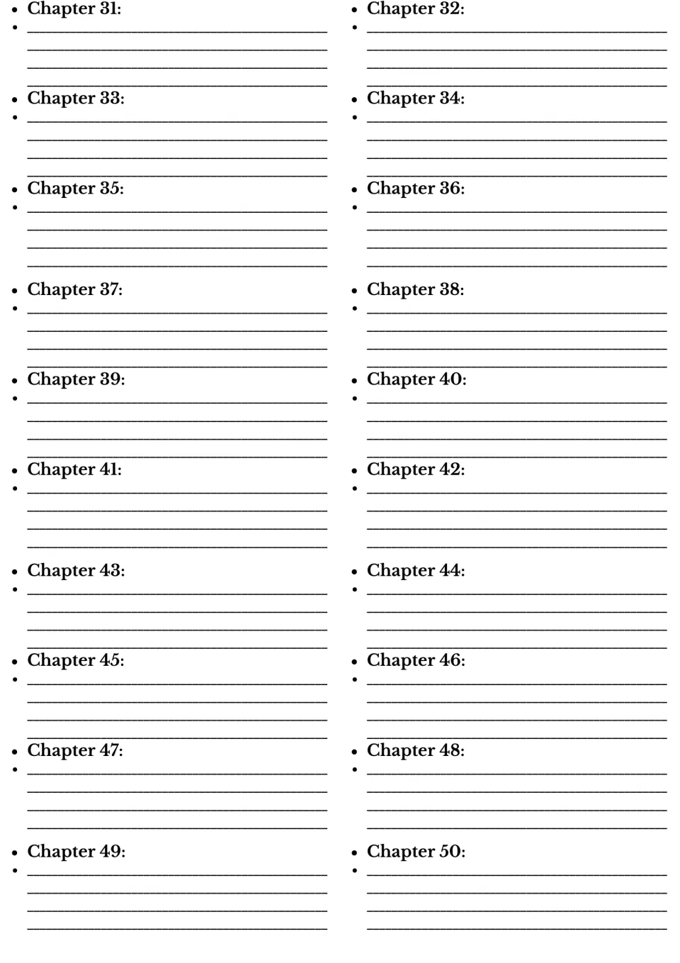 Emma chapter summaries continued: students record key events for each of chapters 31 through 50 in the novel