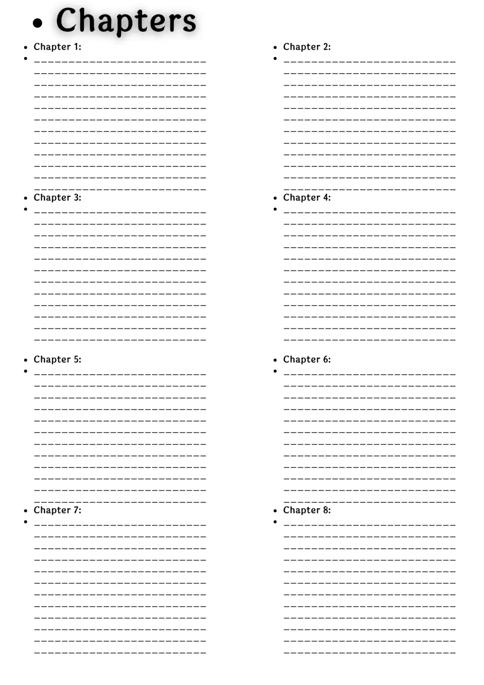 Chapter summaries: students write what happens in chapters 1 through 8 of the Magic Tree House ninja story to retell events