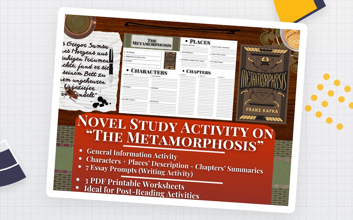 Novel Study Worksheets on "The Metamorphosis" by Frank Kafka preview