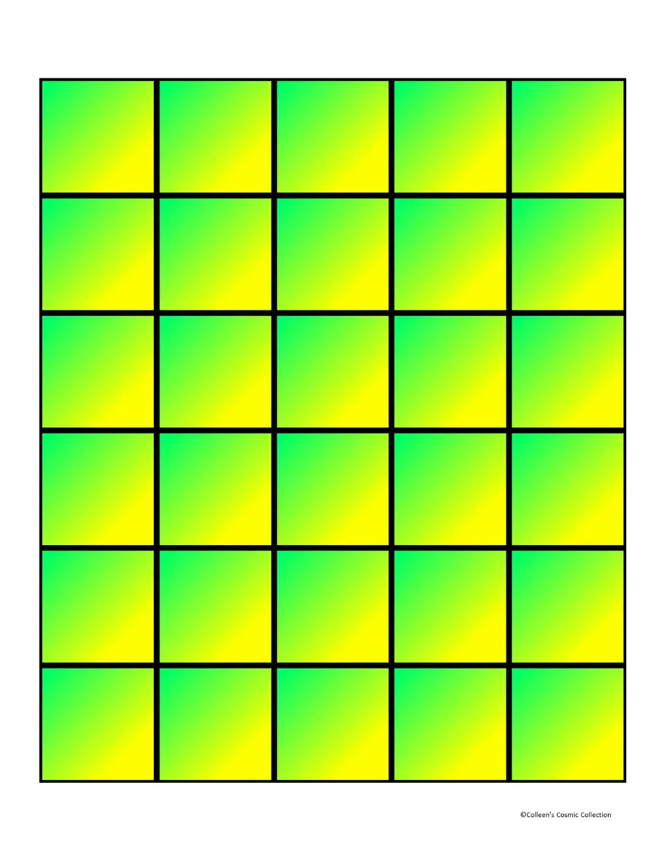 Playing squares to cut out: 30 plain green and yellow markers that students place on board sums matching the called number