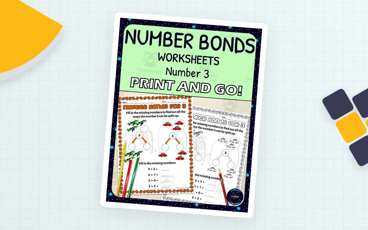Number Bonds for 3 Worksheets preview