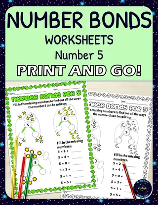 Number Bonds for 5 Worksheets – cover