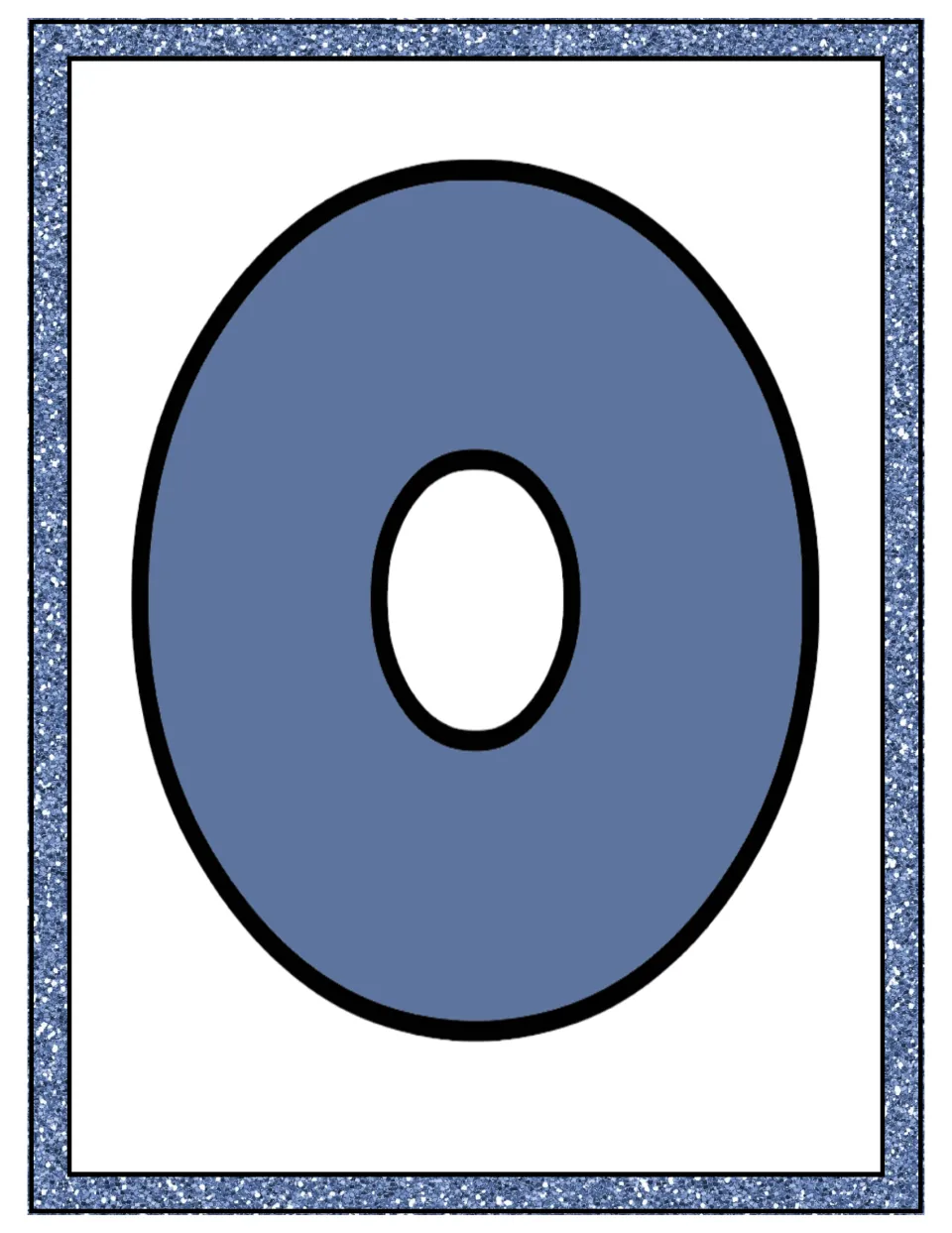 Numeral-only zero poster featuring a large 0 as one of the number unit's bulletin board display options