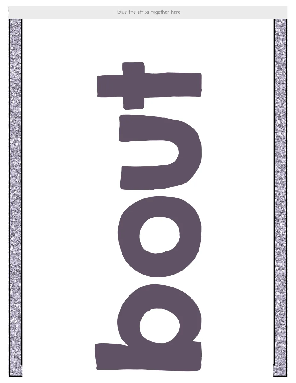 Number eleven display banner section reading bout, completing About when joined to the section containing All A