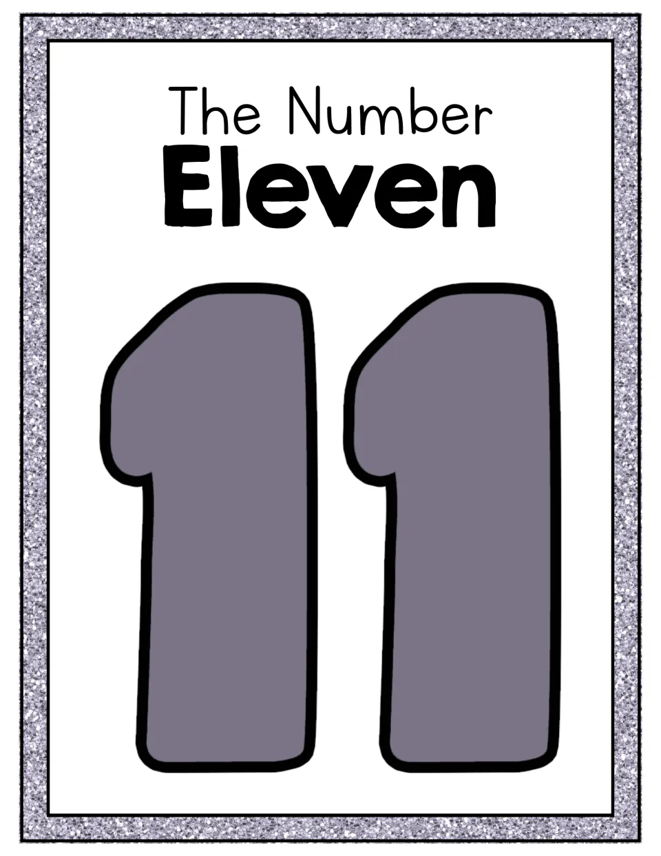 Number eleven unit poster pairs the heading The Number Eleven with a large numeral 11 for the number display