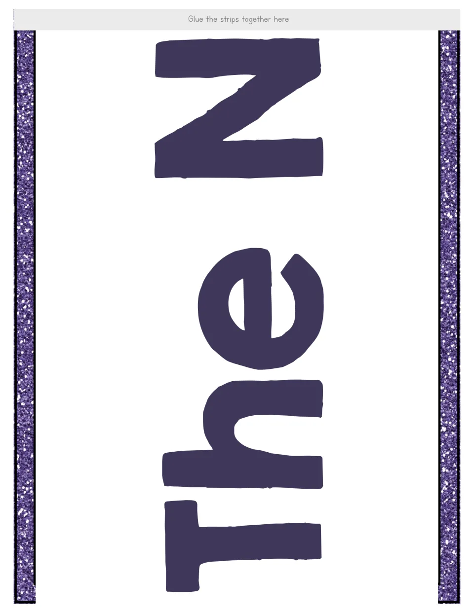 Number 16 display banner sheet containing 'The N', connecting 'The' to the start of the word 'Number'