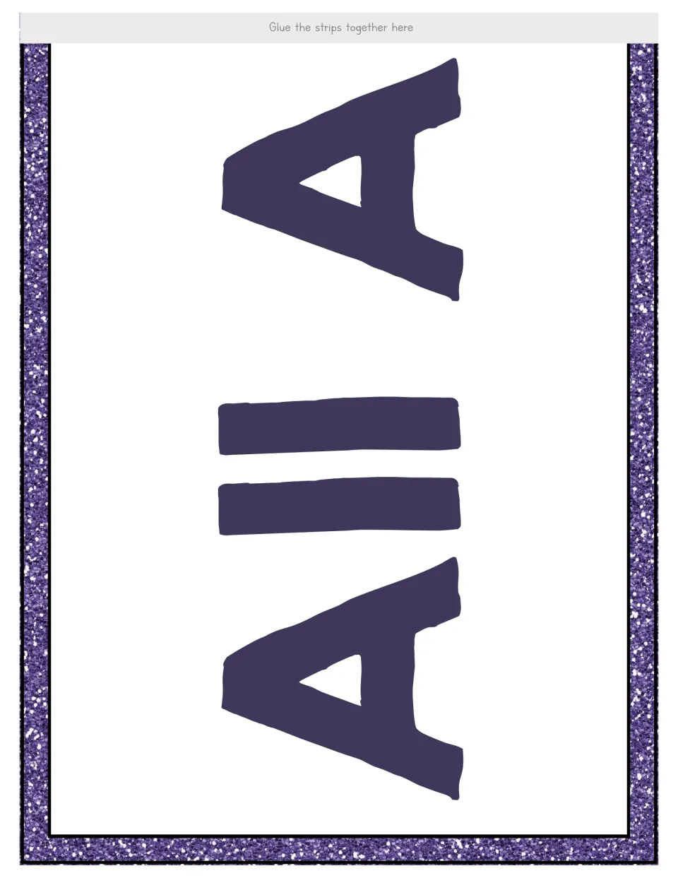 Number 16 display banner sheet containing 'All A', the opening of the assembled 'All About' heading