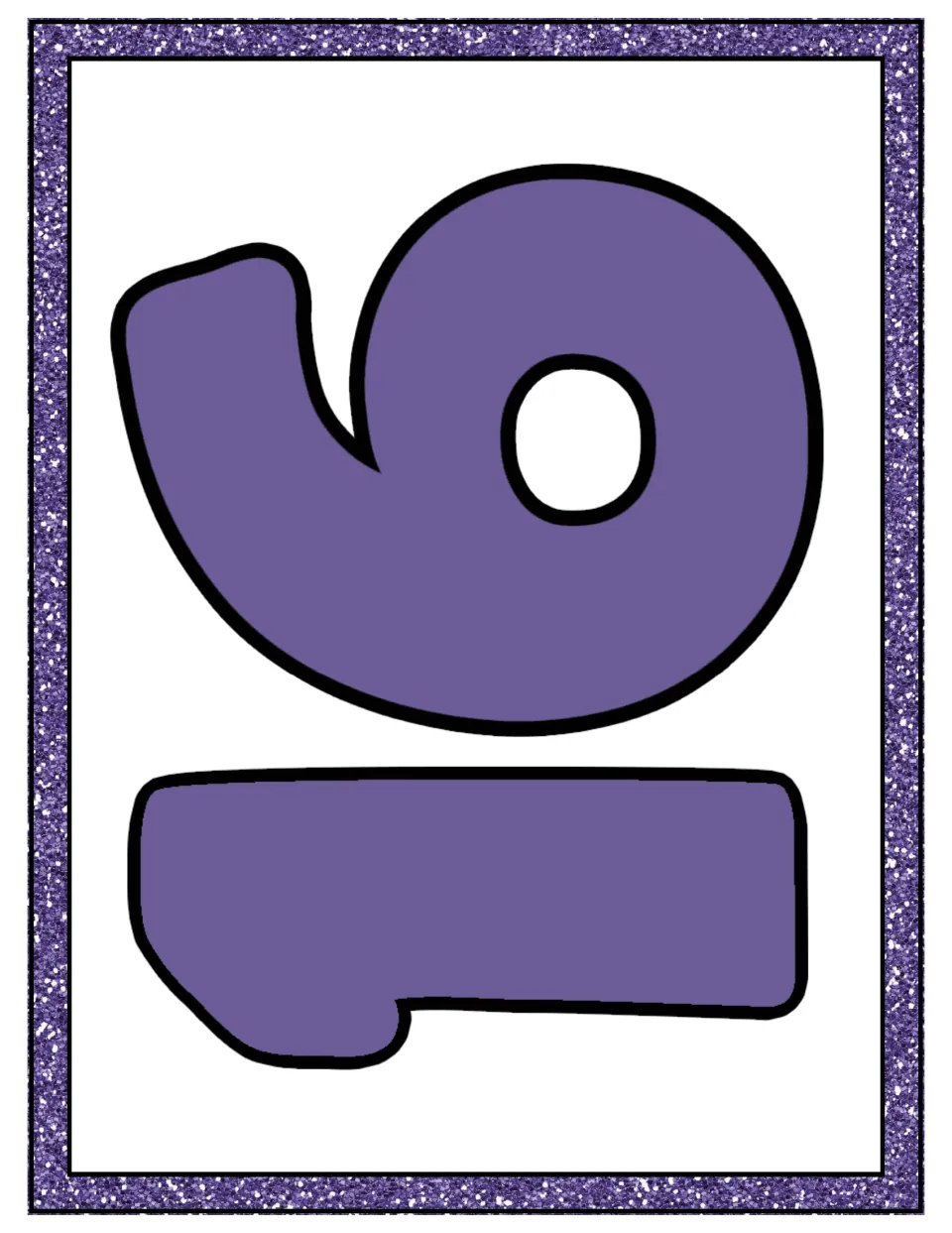 Number 16 unit display poster featuring a large purple numeral 16 without the written number name
