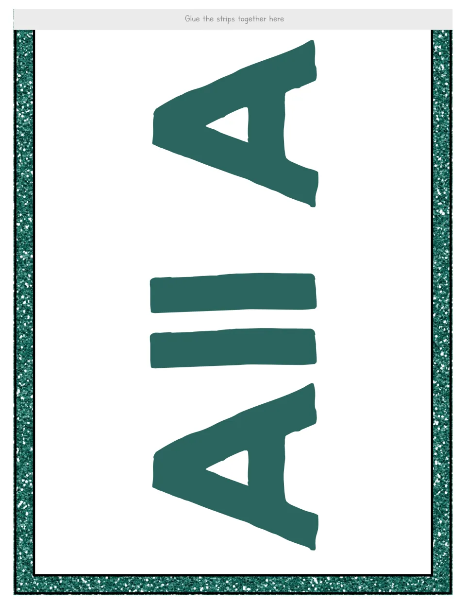 Banner cut-out piece with the sideways letters "All A", the opening strip of a banner announcing the featured number