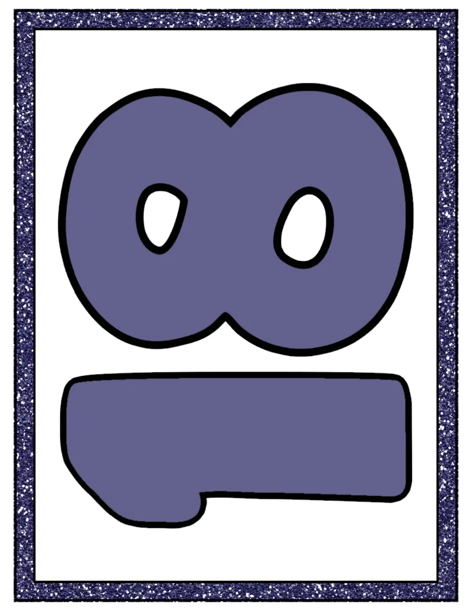 Numeral-only poster for the number 18 unit features a large purple 18 oriented for a landscape display