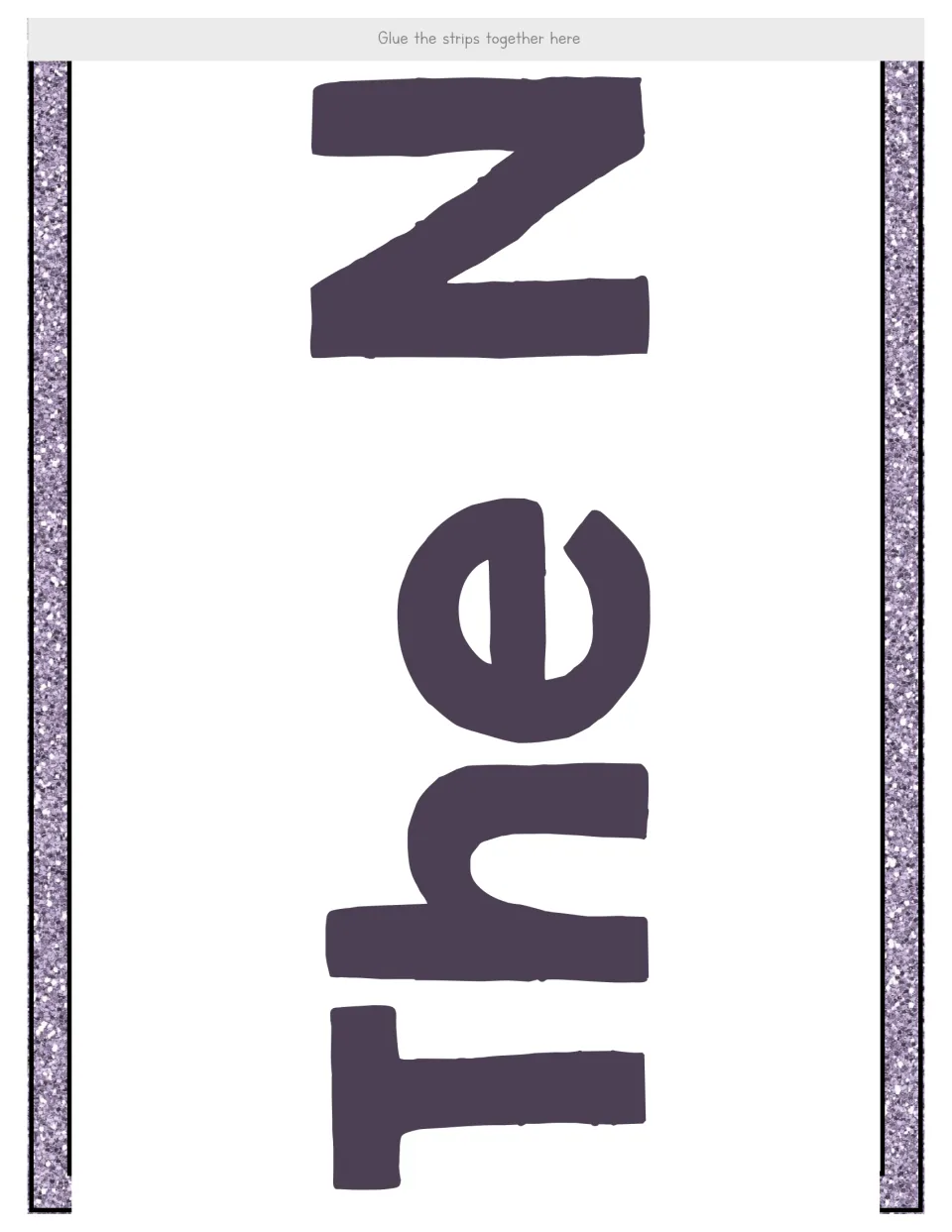 Number 19 display banner segment reads 'The N' and includes directions showing where to glue the strips