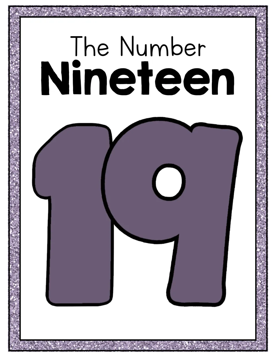 Number 19 unit display poster pairs the written heading 'The Number Nineteen' with a large numeral 19