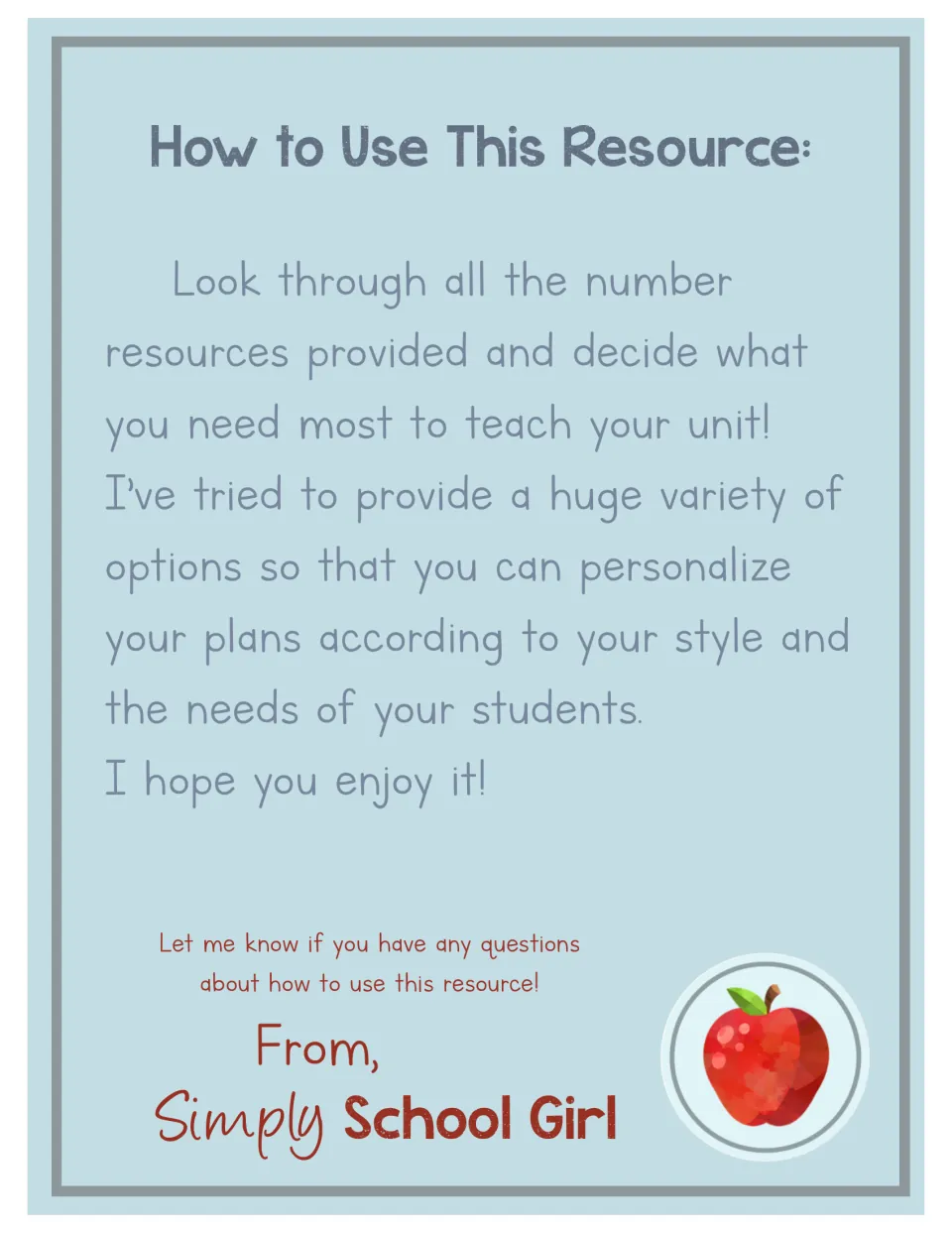 Teacher guidance for the number 4 unit explains choosing resources to suit teaching plans and student needs