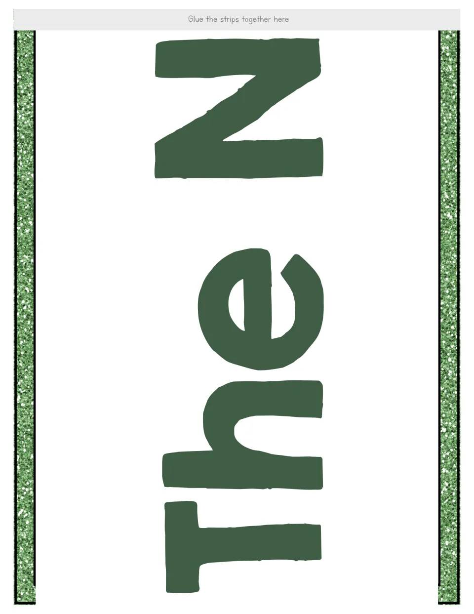 Number 4 unit banner section reading 'The N,' beginning the phrase 'The Number' when the sheets are joined