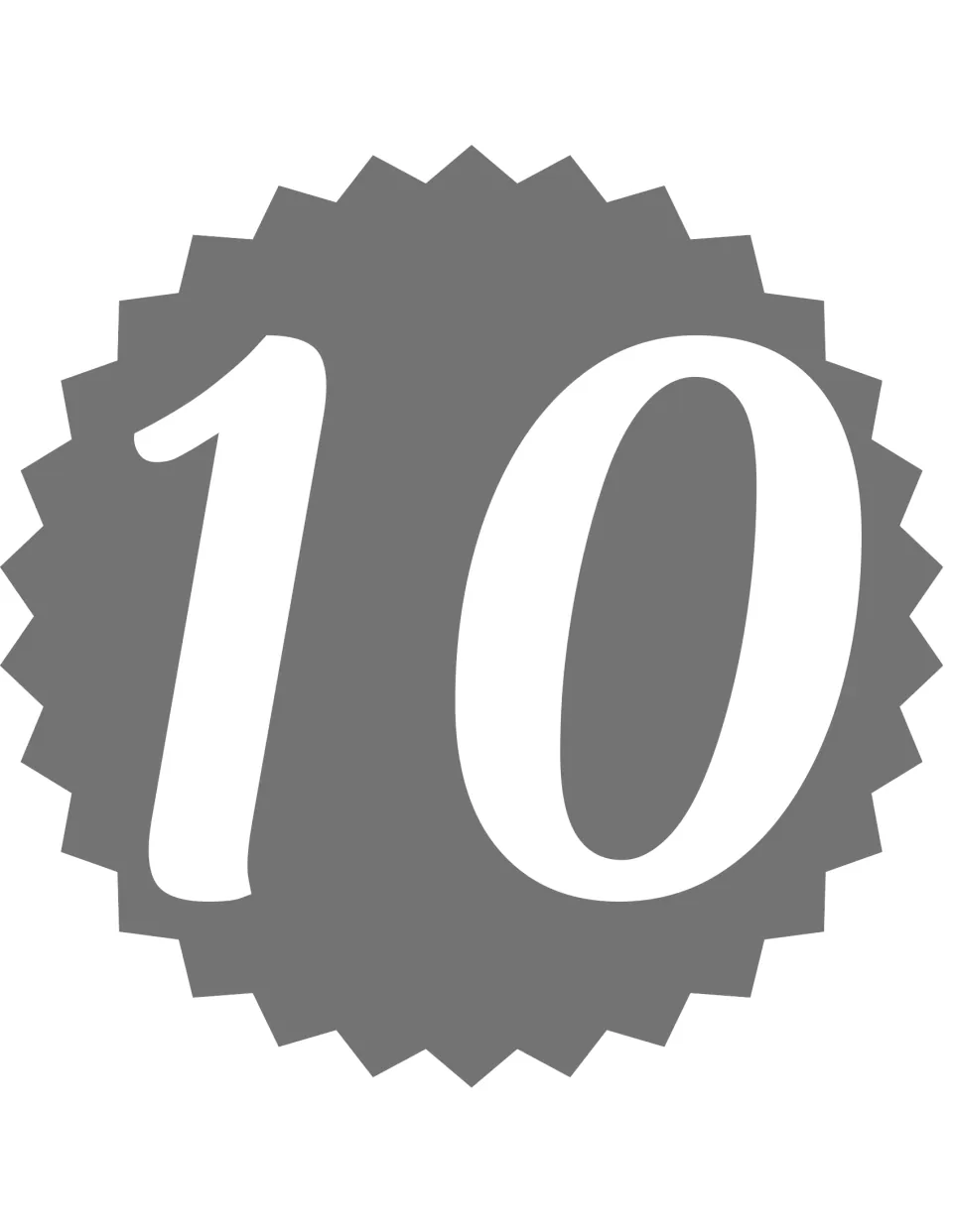 Number poster for classroom display or home practice, featuring the numeral 10 from the 0–20 number set.