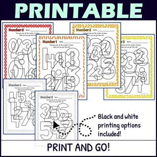 Number Recognition Worksheets - Number 1 - Find and Color Activities -… – sample page 2