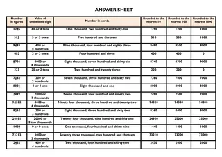 Number Skills Worksheet – sample page 2