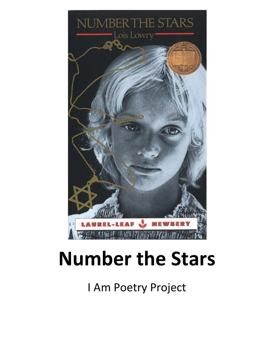 Number the Stars I Am Poetry Project cover showing the novel's cover art: a girl with a Star of David necklace