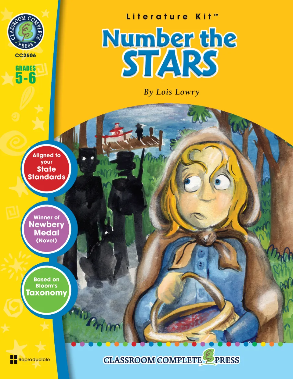Literature kit cover identifying Lois Lowry as the novel's author and grades 5–6 as the intended audience
