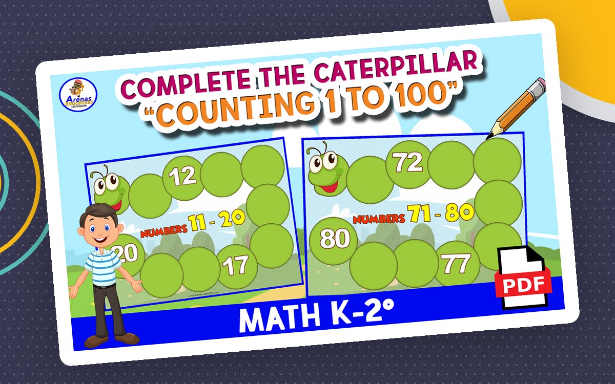 NUMBERS 1 TO 100 - Caterpillar Activity preview