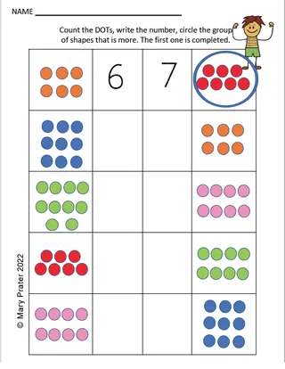 Numbers 6-10 Practice Worksheet Pack – sample page 2