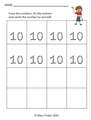 Numbers 6-10 Practice Worksheet Pack – sample page 4