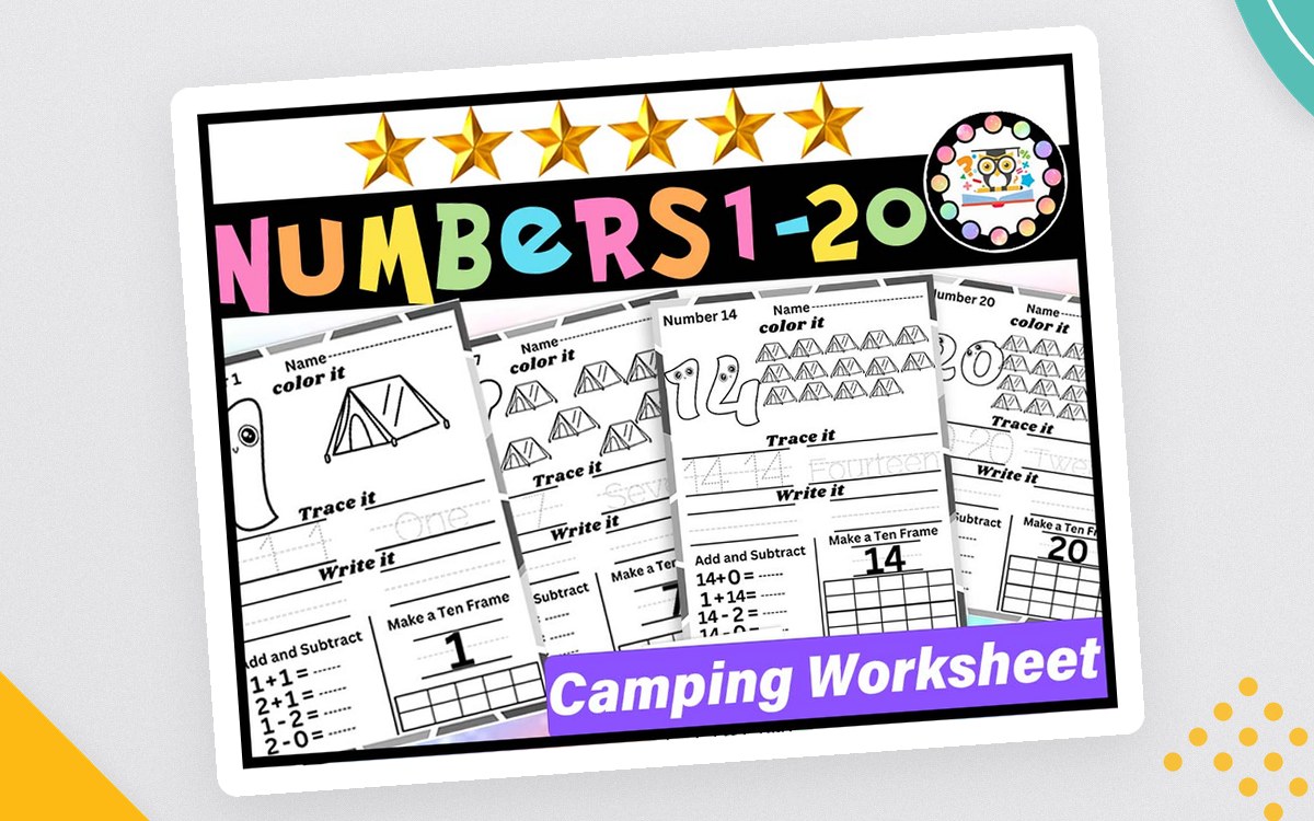 Numbers Counting 1 to 20 Worksheets | Kindergarten Math Number preview