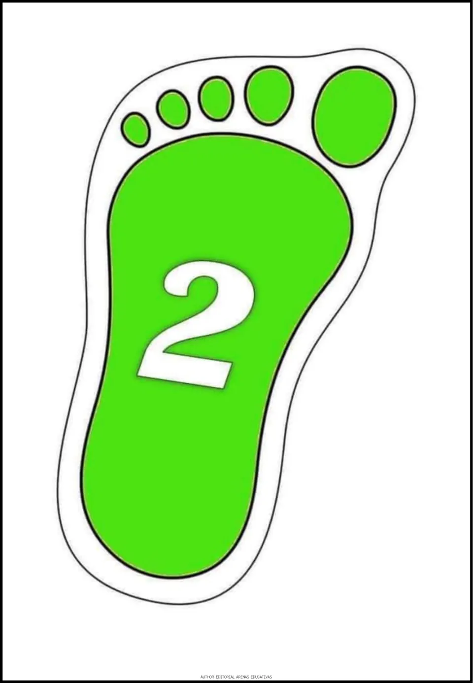Number 2 poster for cutting, showing a white numeral on a green footprint paired with the two-star poster