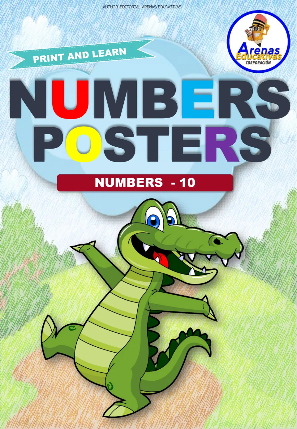 Cover of the number poster set, headed 'Numbers Posters' with 'Print and Learn' and 'Numbers - 10'.