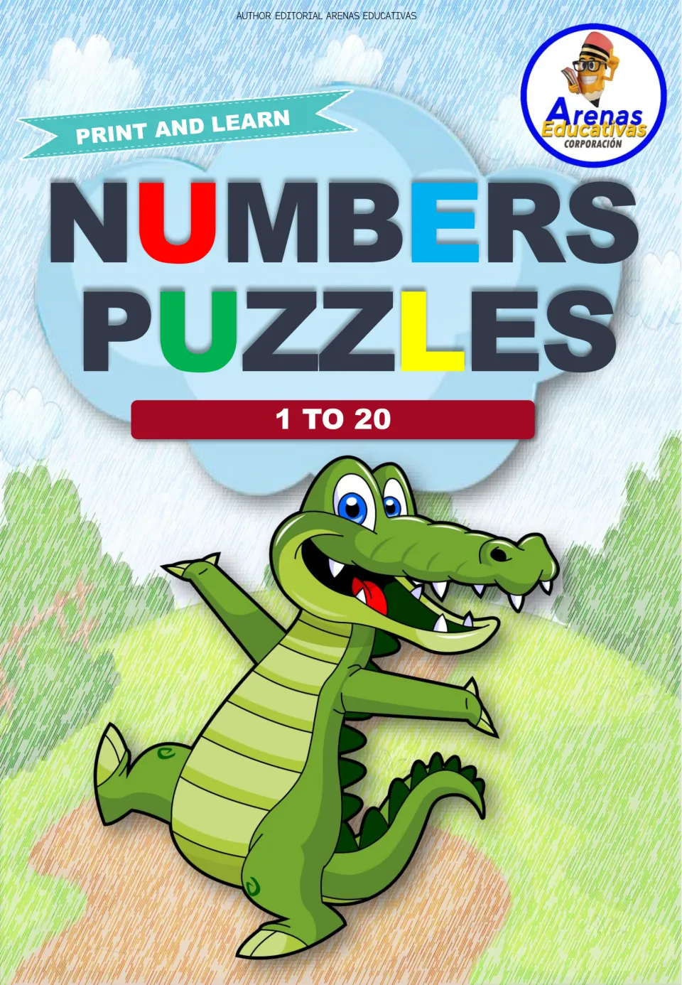 Cover of Numbers Puzzles | 1 to 20, a printable set of numeral and quantity puzzles labeled 'Print and Learn'