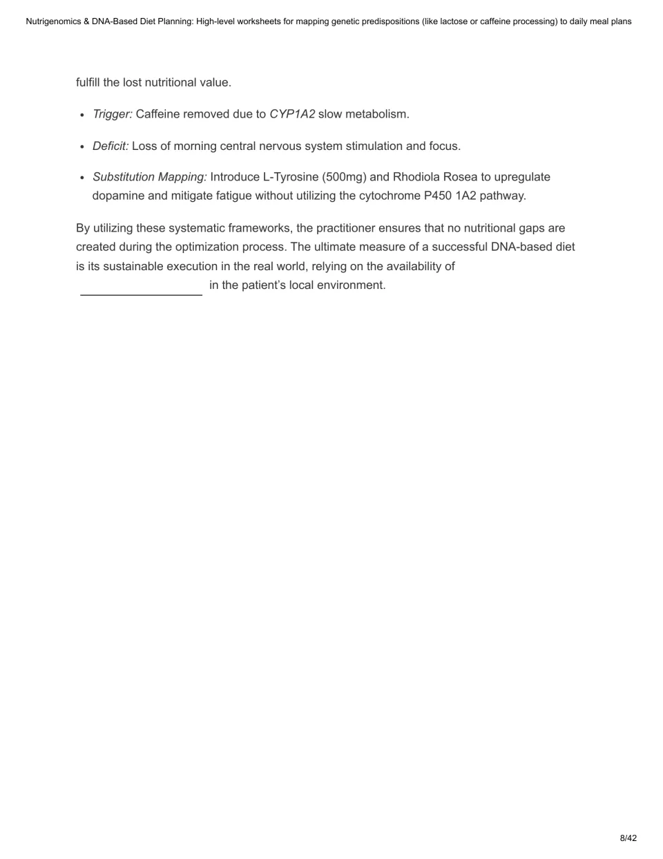 Chapter 3 continuation uses caffeine removal to illustrate a substitution algorithm and asks about local access.