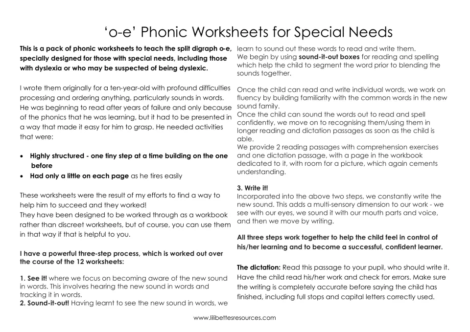 Teacher guidance explains the 12-worksheet sequence using three steps: See it! Sound-it-out! Write it!