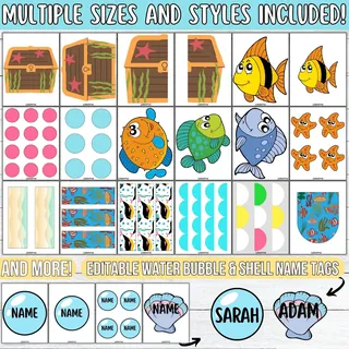 O-Fish-Ally Summer!: Fish Ocean Bulletin Board or Door Decor Kit | May – preview 3