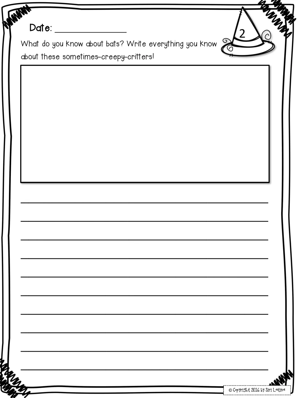 Prompt 2, expository writing about bats: students write everything they know about these sometimes-creepy critters